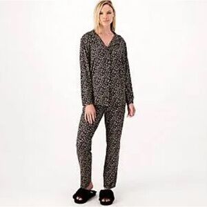 Black Floral Pajama Set